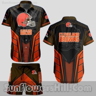 Cleveland Browns Graphic Hawaiian Shirt and Shorts for Sports Fans