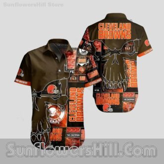 Cleveland Browns Grit Skull Hawaiian Shirt for Bold Football Lovers