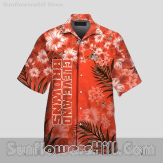 Cleveland Browns Hibiscus Bloom Hawaiian Shirt for Beach Days and Fans