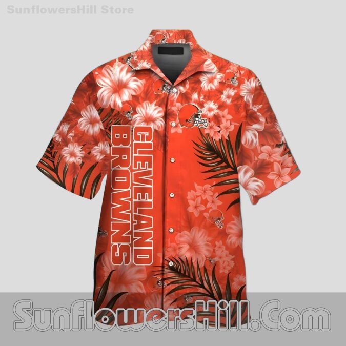 Cleveland Browns Hibiscus Bloom Hawaiian Shirt for Beach Days and Fans