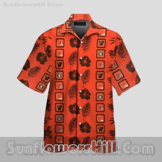 Cleveland Browns Hibiscus Floral Aloha Shirt for Beach Cookouts