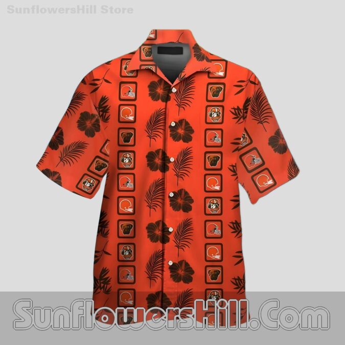 Cleveland Browns Hibiscus Floral Aloha Shirt for Beach Cookouts