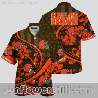 Cleveland Browns Hibiscus Floral Hawaiian Shirt for Tailgate Party Fans