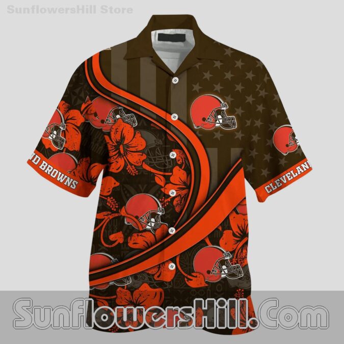 Cleveland Browns Hibiscus Floral Hawaiian Shirt for Tailgate Party Fans