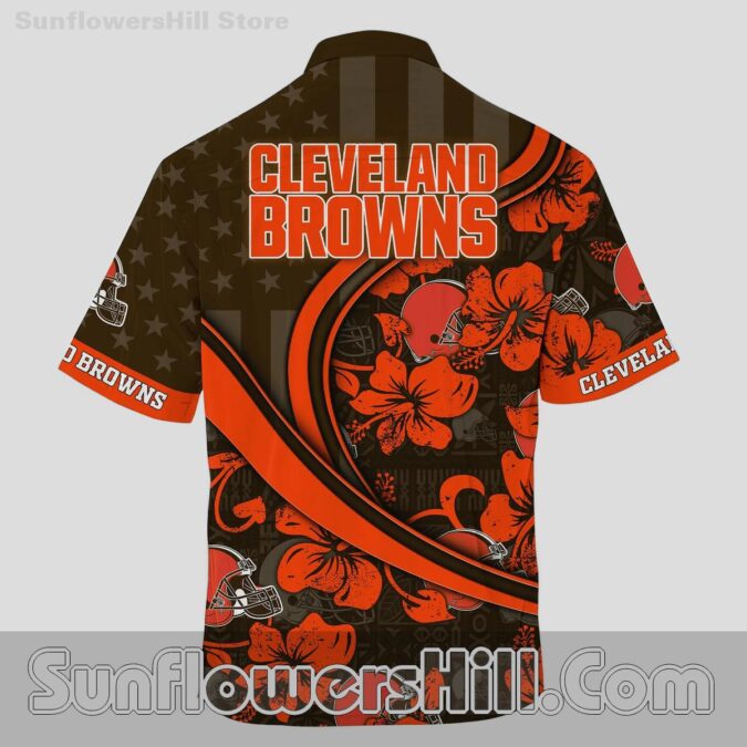Cleveland Browns Hibiscus Floral Hawaiian Shirt for Tailgate Party Fans