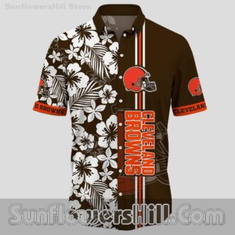 Cleveland Browns Hibiscus Leaf Hawaiian Shirt for Beach BBQs
