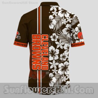 Cleveland Browns Hibiscus Leaf Hawaiian Shirt for Beach BBQs