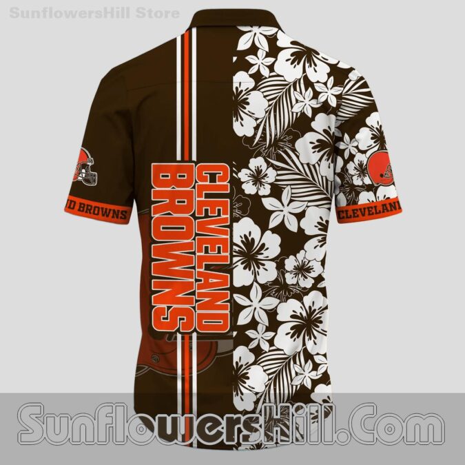 Cleveland Browns Hibiscus Leaf Hawaiian Shirt for Beach BBQs