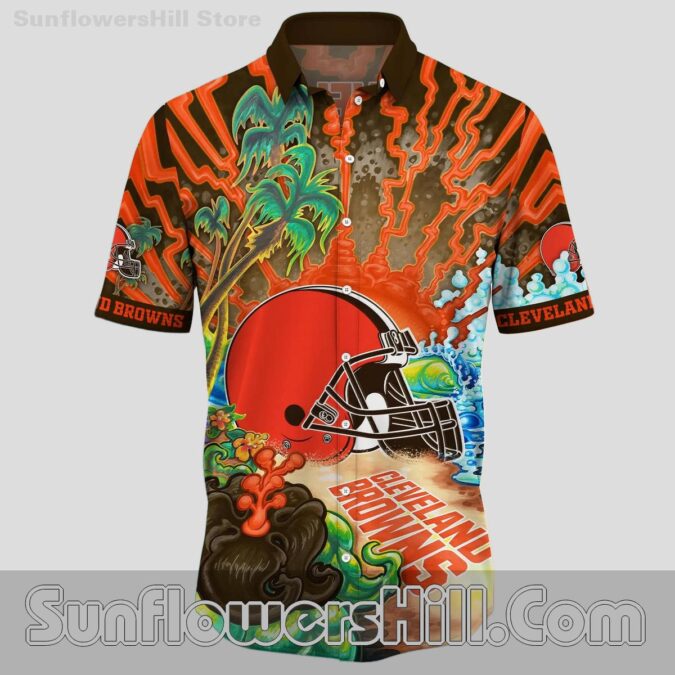 Cleveland Browns Lava Wave Hawaiian Shirt for Beach Fans