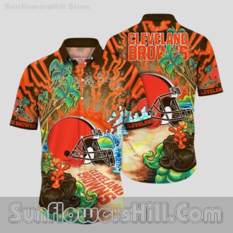 Cleveland Browns Lava Wave Hawaiian Shirt for Beach Fans