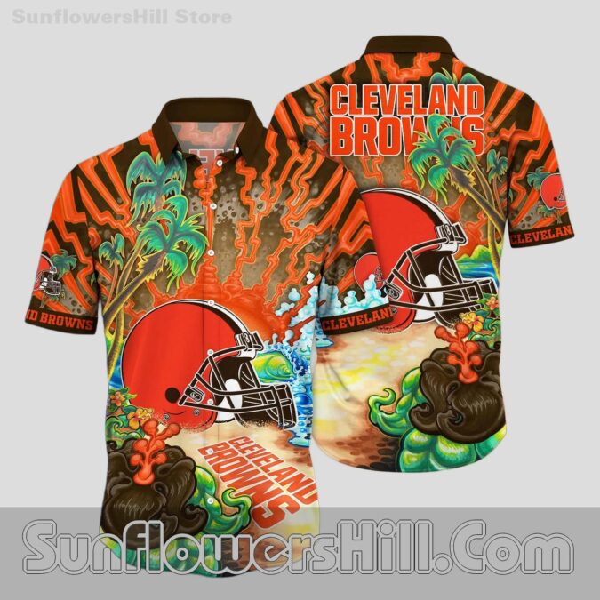 Cleveland Browns Lava Wave Hawaiian Shirt for Beach Fans