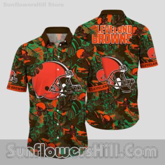 Cleveland Browns Monstera Print Aloha Shirt for Game Day Fans