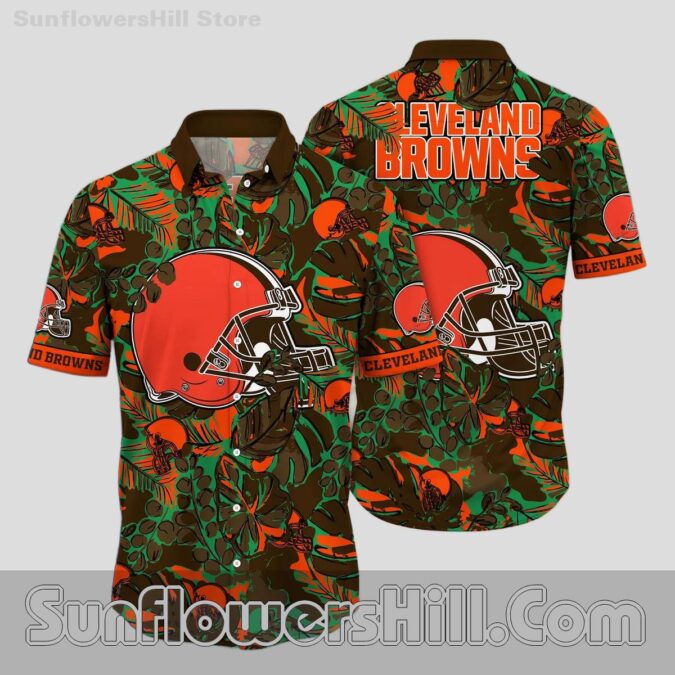 Cleveland Browns Monstera Print Aloha Shirt for Game Day Fans