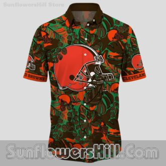 Cleveland Browns Monstera Print Aloha Shirt for Game Day Fans