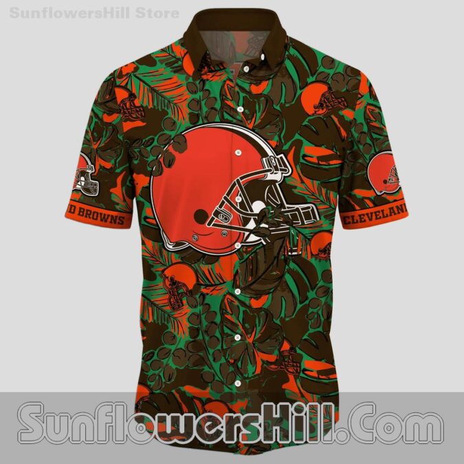 Cleveland Browns Monstera Print Aloha Shirt for Game Day Fans