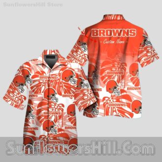 Cleveland Browns Monstera Print Aloha Shirt for Summer Vibes