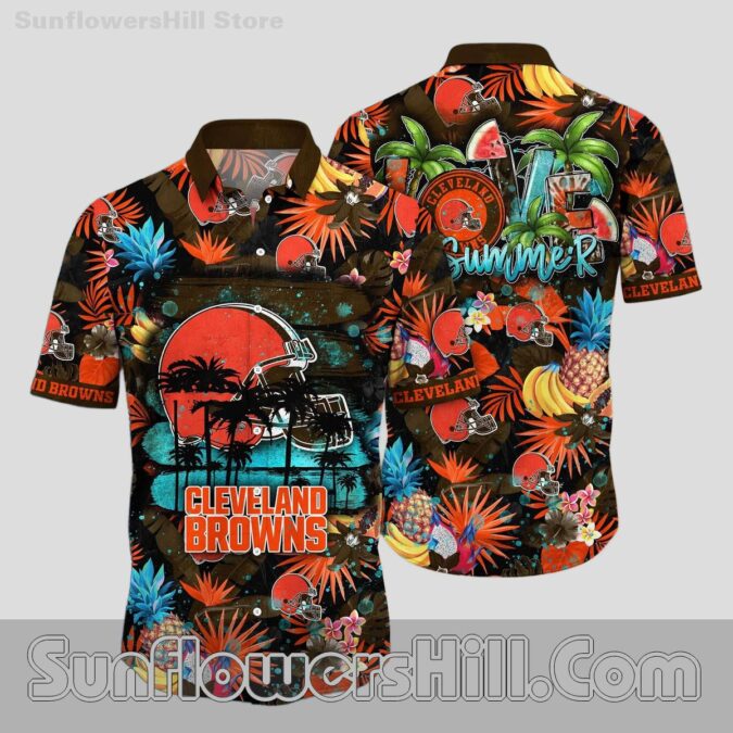 Cleveland Browns Love Summer Aloha Shirt for Football Dads