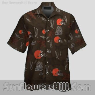 Cleveland Browns Ocean Shell Button Up Shirt for Game Day Style