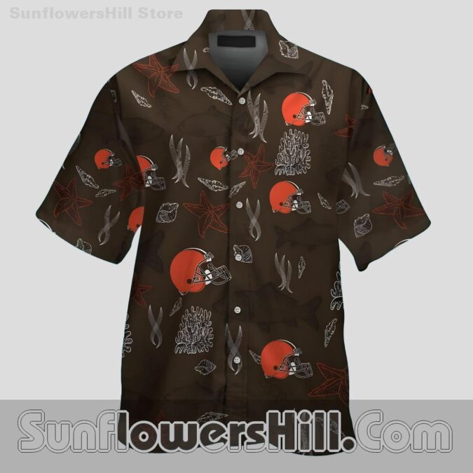 Cleveland Browns Ocean Shell Button Up Shirt for Game Day Style