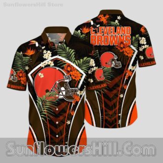 Cleveland Browns Palm Leaf Aloha Shirt for Casual Tailgates