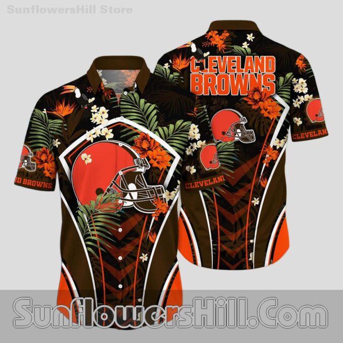 Cleveland Browns Palm Leaf Aloha Shirt for Casual Tailgates