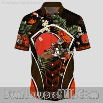 Cleveland Browns Palm Leaf Aloha Shirt for Casual Tailgates