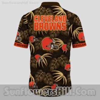 Cleveland Browns Palm Leaf Button Up Shirt for Beach Trips and Game Days