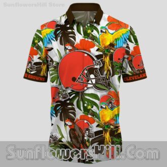 Cleveland Browns Parrot Print Hawaiian Shirt for Beach Trips