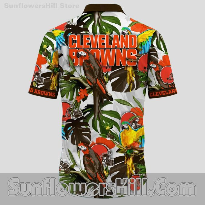 Cleveland Browns Parrot Print Hawaiian Shirt for Beach Trips