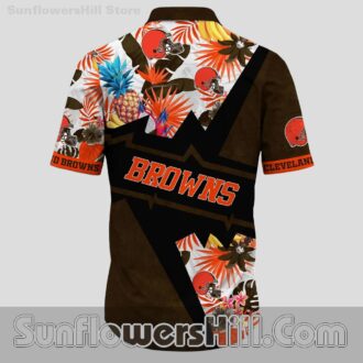 Cleveland Browns Pineapple Floral Button Up Shirt for Beach Trips