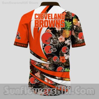 Cleveland Browns Pineapple Floral Hawaiian Shirt for Beach Trips and Tailgates