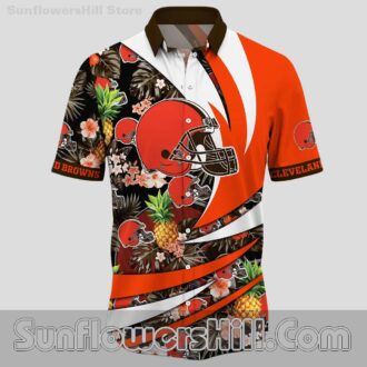 Cleveland Browns Pineapple Floral Hawaiian Shirt for Beach Trips and Tailgates