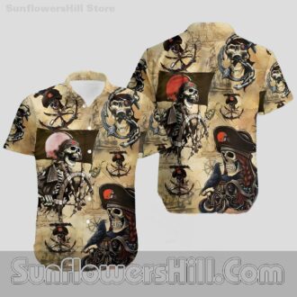 Cleveland Browns Pirate Skull Hawaiian Shirt for Game Day Fans