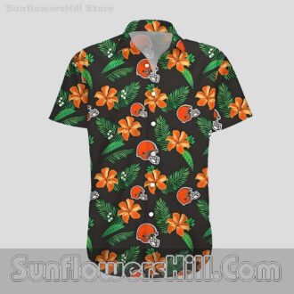 Cleveland Browns Plumeria Hawaiian Shirt for Men and Women