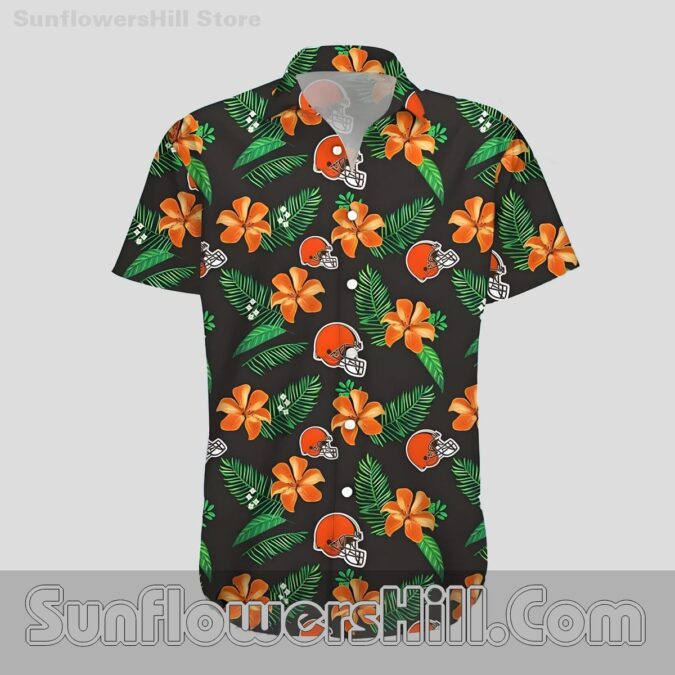 Cleveland Browns Plumeria Hawaiian Shirt for Men and Women