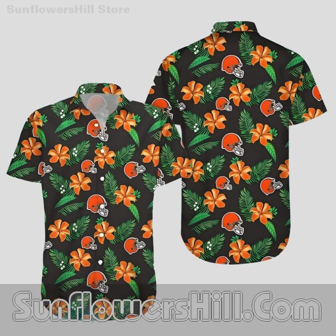 Cleveland Browns Plumeria Hawaiian Shirt for Men and Women