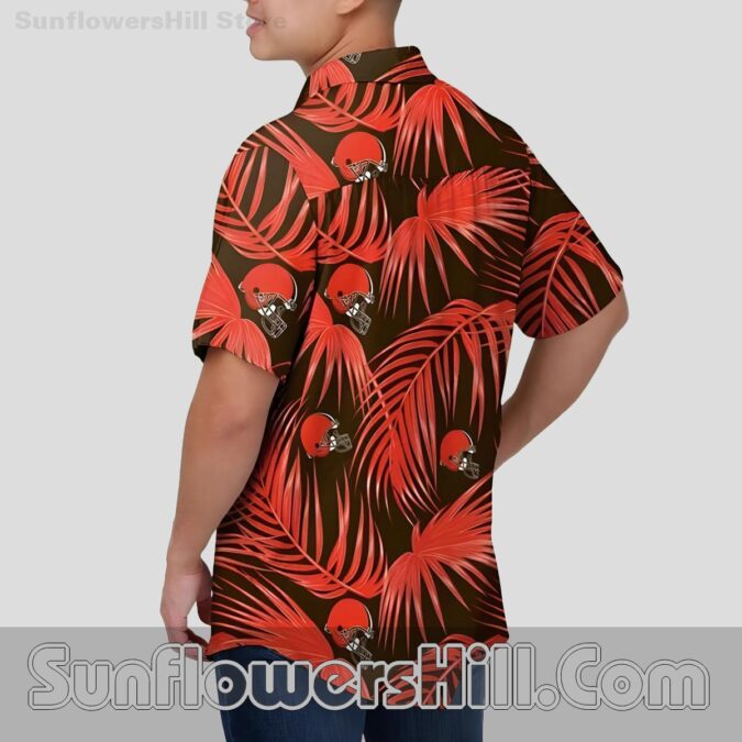 Cleveland Browns Red Palm Leaf Hawaiian Shirt for Game Day BBQs
