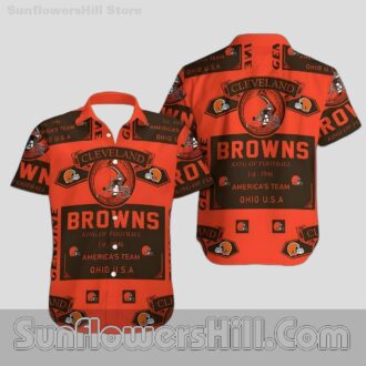 Cleveland Browns Retro Poster Hawaiian Shirt for Game Day Fans