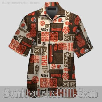 Cleveland Browns Retro Tiki Hawaiian Shirt for Game Day Tailgates