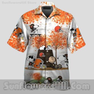 Cleveland Browns Snoopy Autumn Hawaiian Shirt for Casual Fall Fans