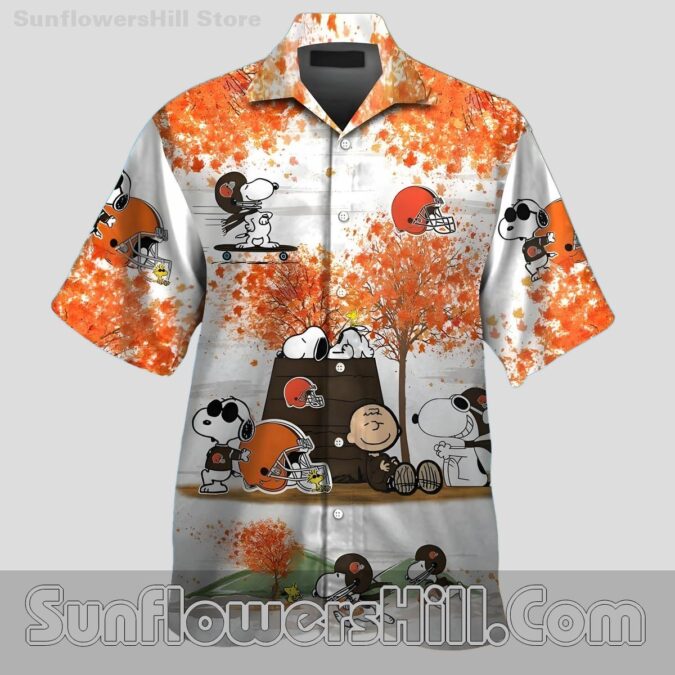 Cleveland Browns Snoopy Autumn Hawaiian Shirt for Casual Fall Fans