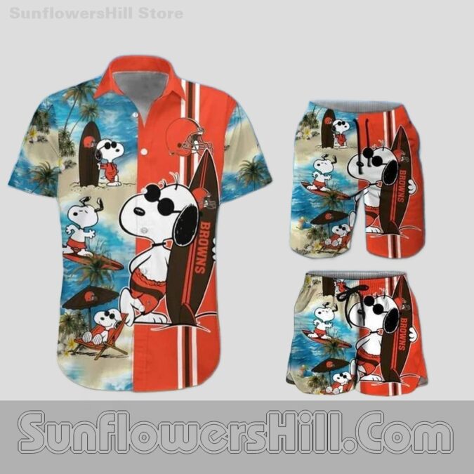 Cleveland Browns Snoopy Beach Aloha Shirt for Summer Fans