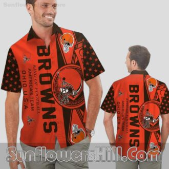 Cleveland Browns Star Panel Button Down Shirt for Tailgate Fans