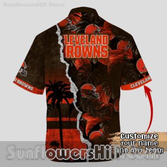 Cleveland Browns Sunset Beach Button Up Shirt for Game Day Fans