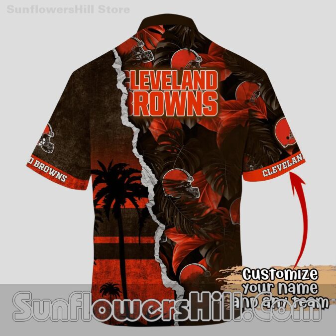 Cleveland Browns Sunset Beach Button Up Shirt for Game Day Fans