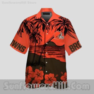 Cleveland Browns Sunset Beach Hawaiian Shirt for Game Day Cookouts