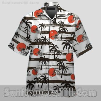 Cleveland Browns Sunset Brush Button Up Shirt for Tailgate Fans