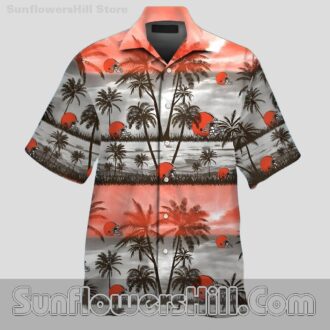 Cleveland Browns Sunset Fade Hawaiian Shirt for Beach Tailgates