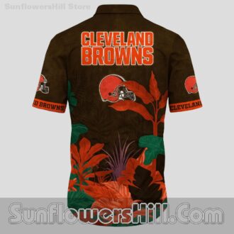 Cleveland Browns Sunset Leaf Hawaiian Shirt for Beach Trips