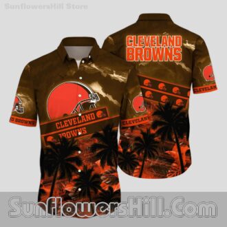 Cleveland Browns Sunset Palm Hawaiian Shirt for Game Day Fans